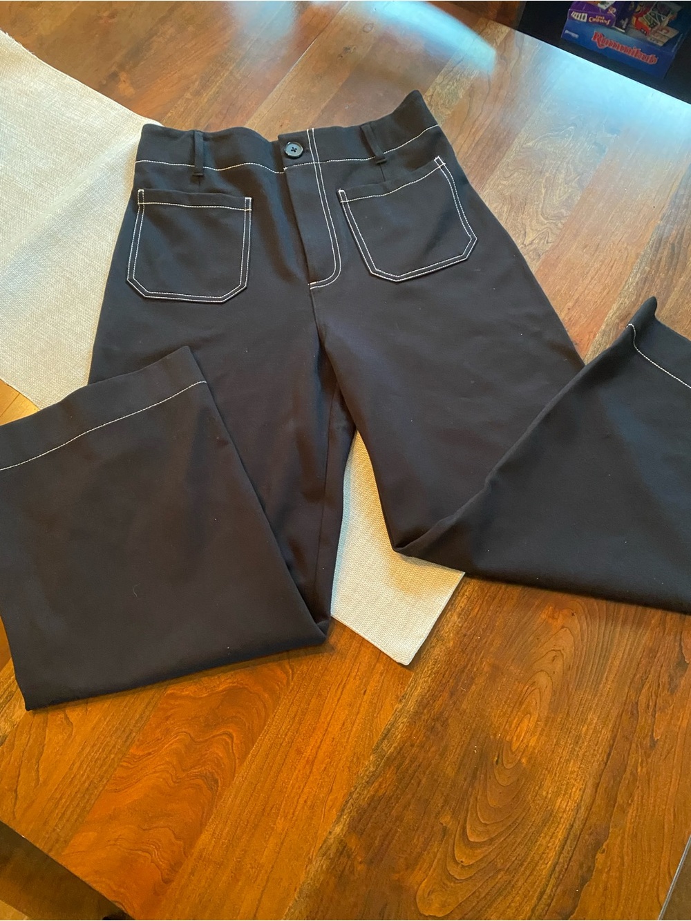 Jones New York Black Pants with White Topstitching